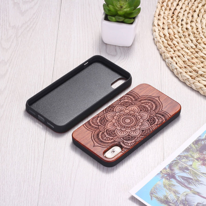 Mandala stick wood tpu phone case