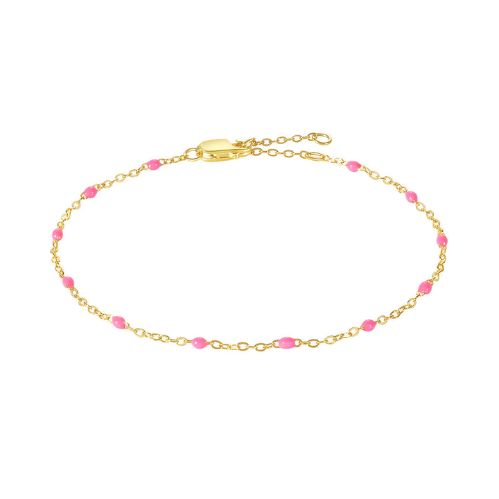S925 Bracelet de couture de perles époxy de couleur sterling couleurs