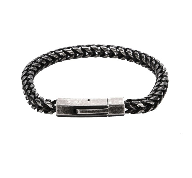 Bracelet à chaîne de broyage à quatre côtés en acier inoxydable 316L