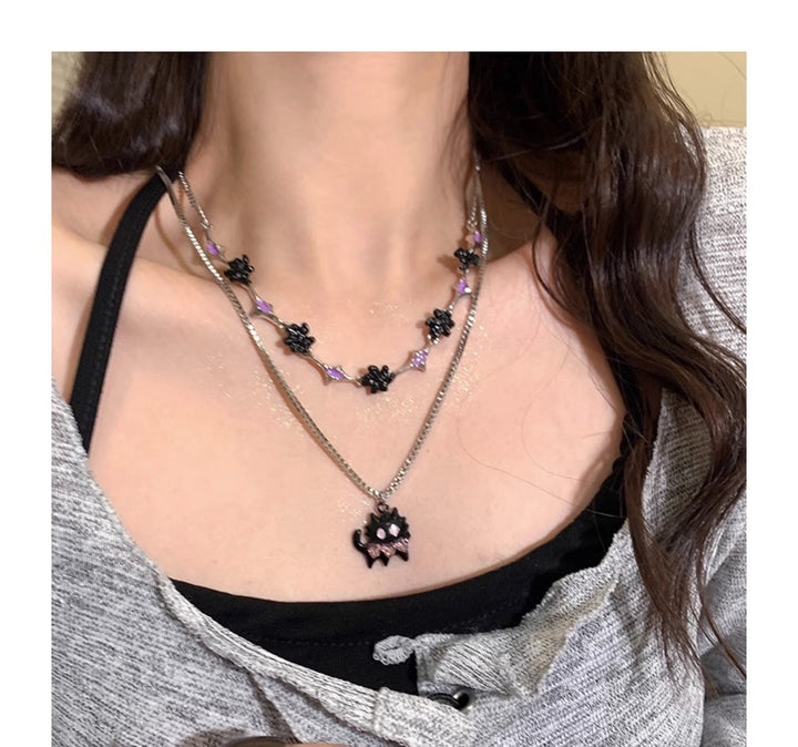 Dames Special Interest Design Cartoon Cat Necklace