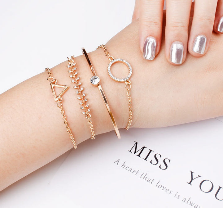 Multi-layer Triangular Water Drop Drill Bracelet