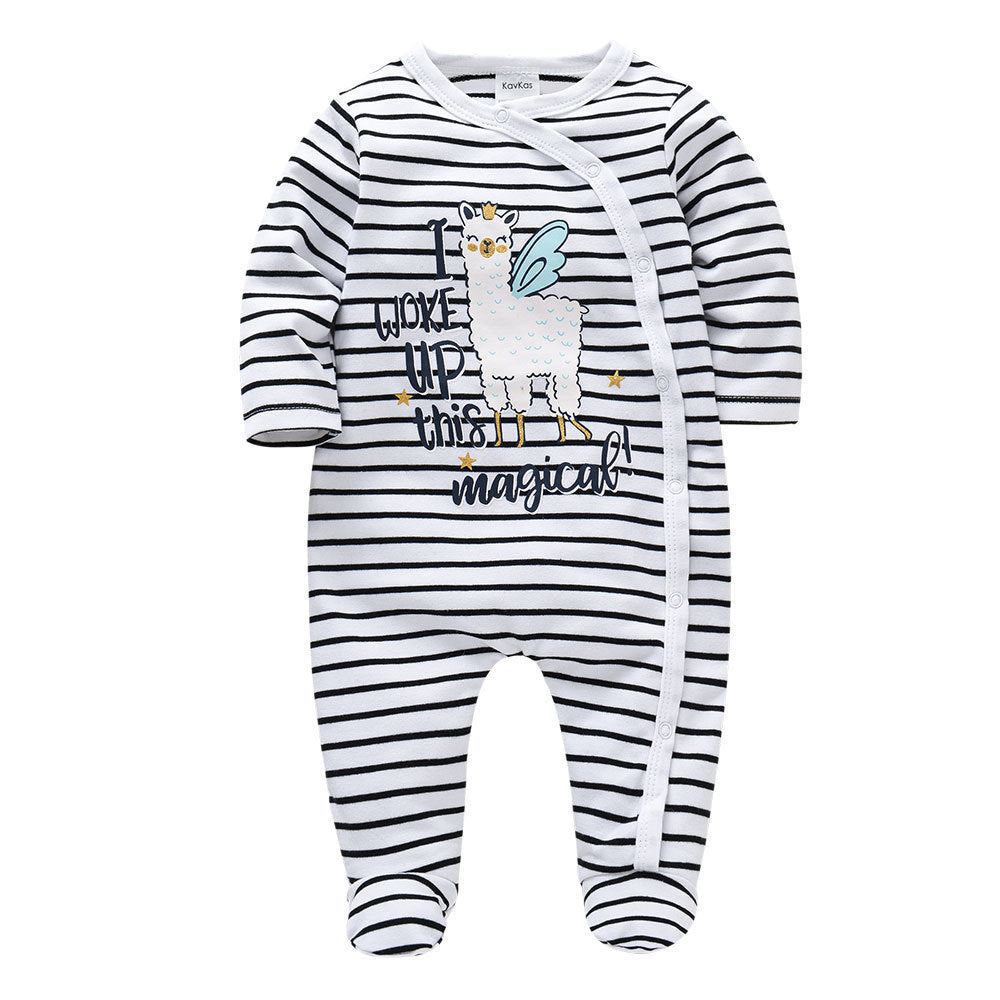 Baby langermet bomulls romper