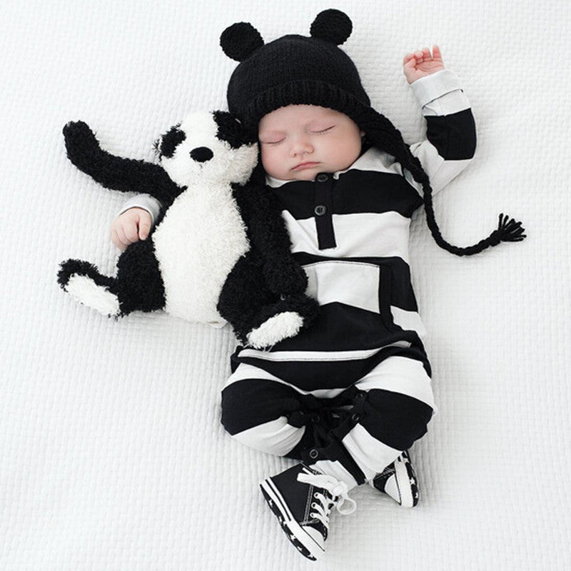 Baby pocket striped bodysuit