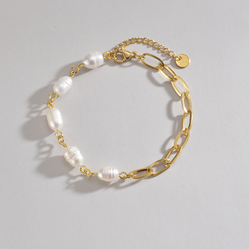 Frauen mit 14K Goldstichperlpearl-Spezial-Interest-Design hochwertiges Armband