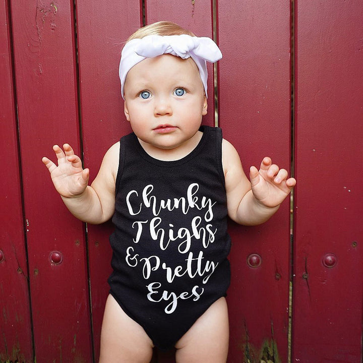 Chunky und Pretty Strampler Summer Kleinkind Baby Jungen Jungen Strampler Ärmel und Brief Printed Overall Outfits Sunsuit Clothuit Playsuit