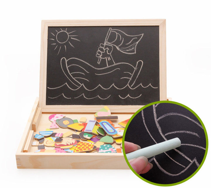 Puzzle multifuncțional pentru copii magnetici, tablouri de bord educațional Învățarea puzzle -urilor din lemn Jucării pentru copii cadou