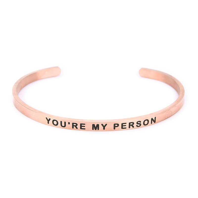 Du bist meine Person, die Armband beschriftet