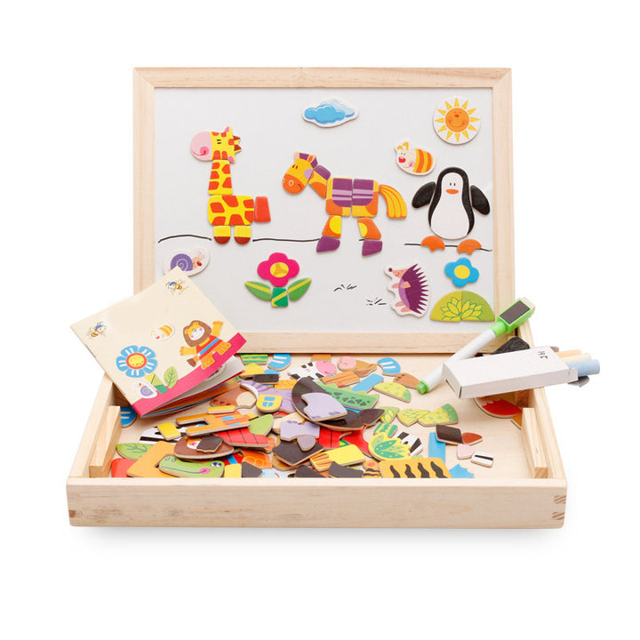 Multifunctionele magnetische kinderen Puzzle Drawing Board Educatief speelgoed leren houten puzzels speelgoed voor kinderen cadeau