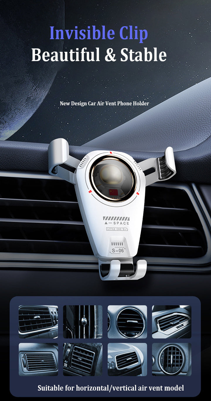 Universalauto -Telefonhalter Multifunktional 360 Grad Astronaut Themenautohalker für Telefonauto -Luft -Lüftungs -Telefonhalter für Ihr Auto mit dem neuesten Metallhakenclip, Air -Lüftungs -Handy -Autohalterung