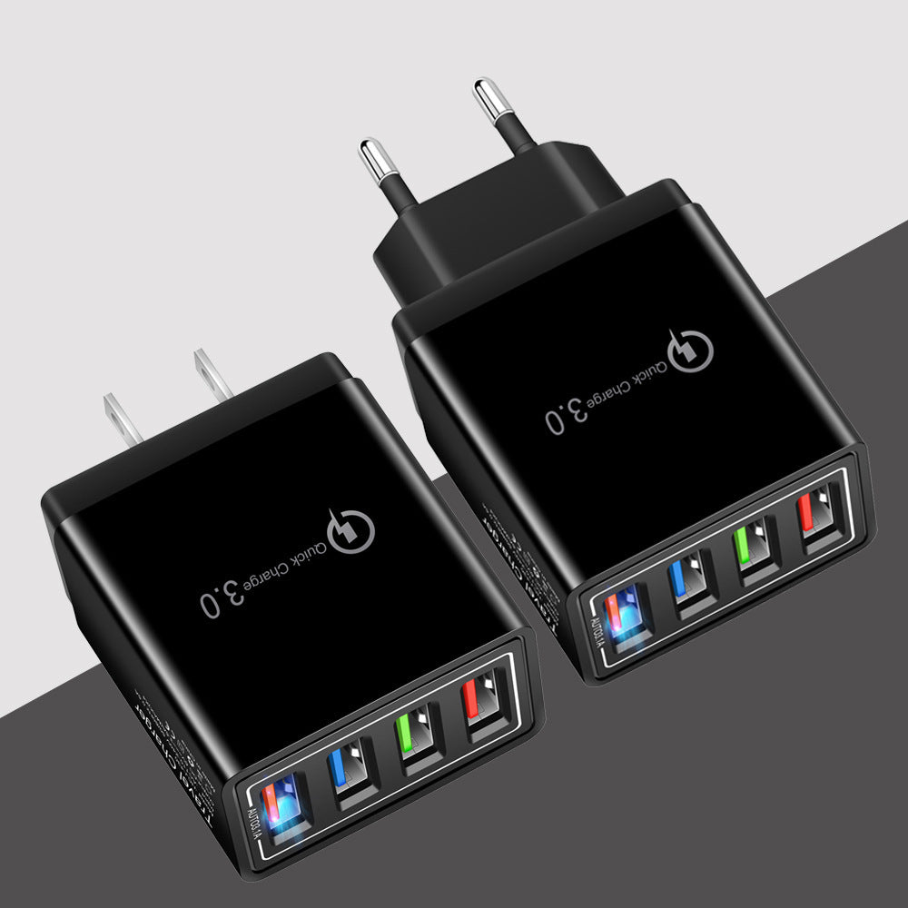 USB -Ladegerät Schnellladung 3.0 4 Telefonadapter für Tablet Tragbares Wall Mobile Ladegerät Schnelles Ladegerät