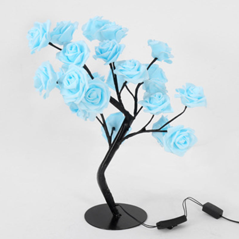 LED -puun kevyt ruusun pieni puuvalo