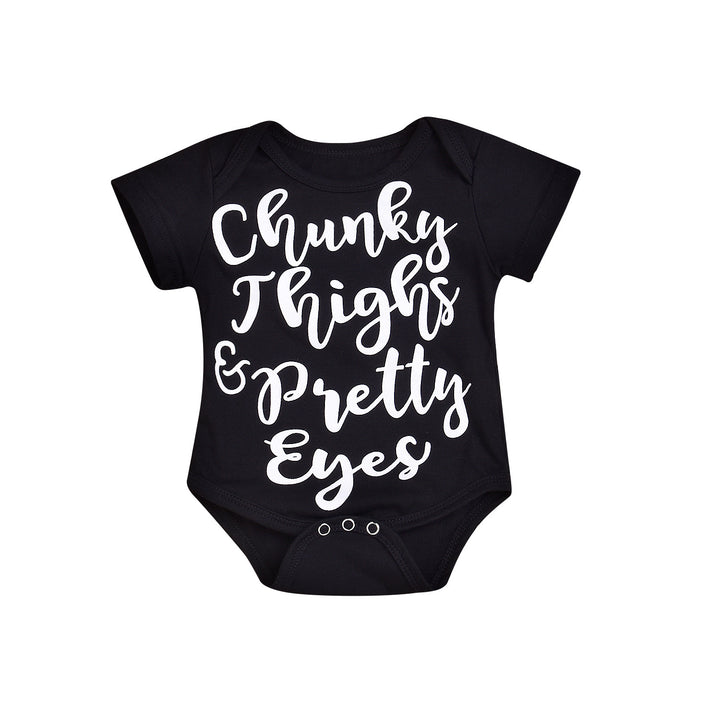 Chunky und Pretty Strampler Summer Kleinkind Baby Jungen Jungen Strampler Ärmel und Brief Printed Overall Outfits Sunsuit Clothuit Playsuit