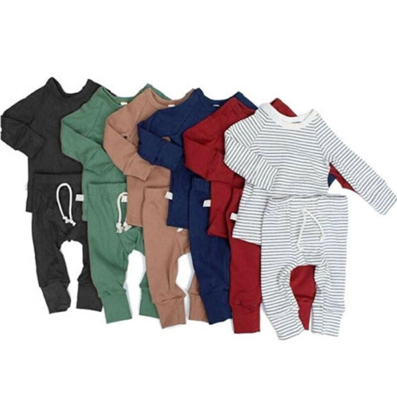 Rompers kläder Bomullsspårar Set Baby Children Clothing