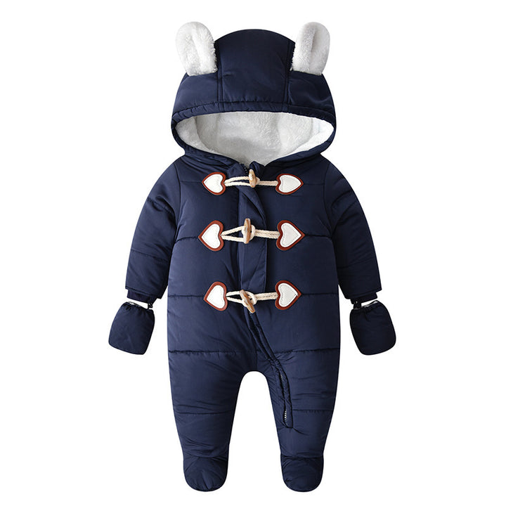 Baby onesie hoorn buckle hayi baby kruipende pak kleding