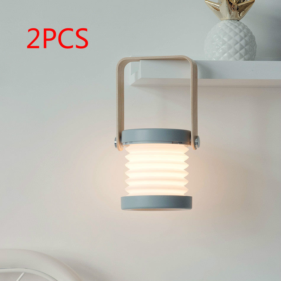Sammenleggbar berøring Dimmable Reading LED Night Light Portable Lantern Lamp USB Oppladbar for hjemmeinnredning