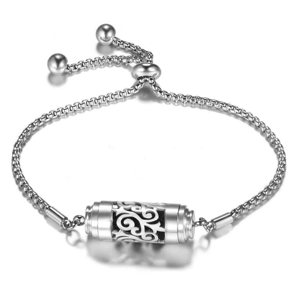 Stainless Steel Wristband Adjustable Perfume Essential Oil Diffuser Bracelet