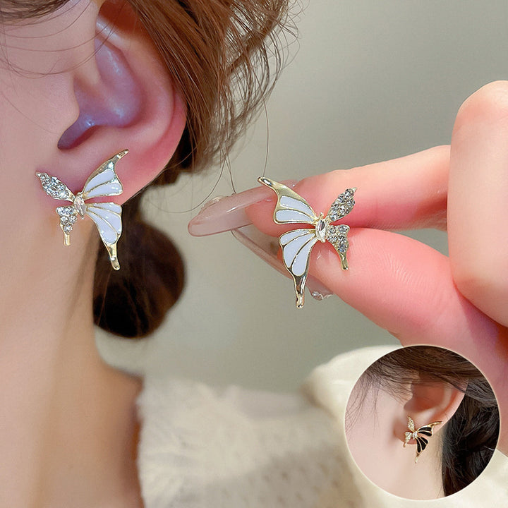 Bijoux de mode en strass de papillons coupés de papillons d'oreilles à étalon bijoux polyvalent tous les jours pour femmes