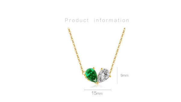 Sterling Silver Emerald Heart Pendant Necklace