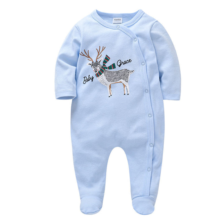 Baby langermet bomulls romper