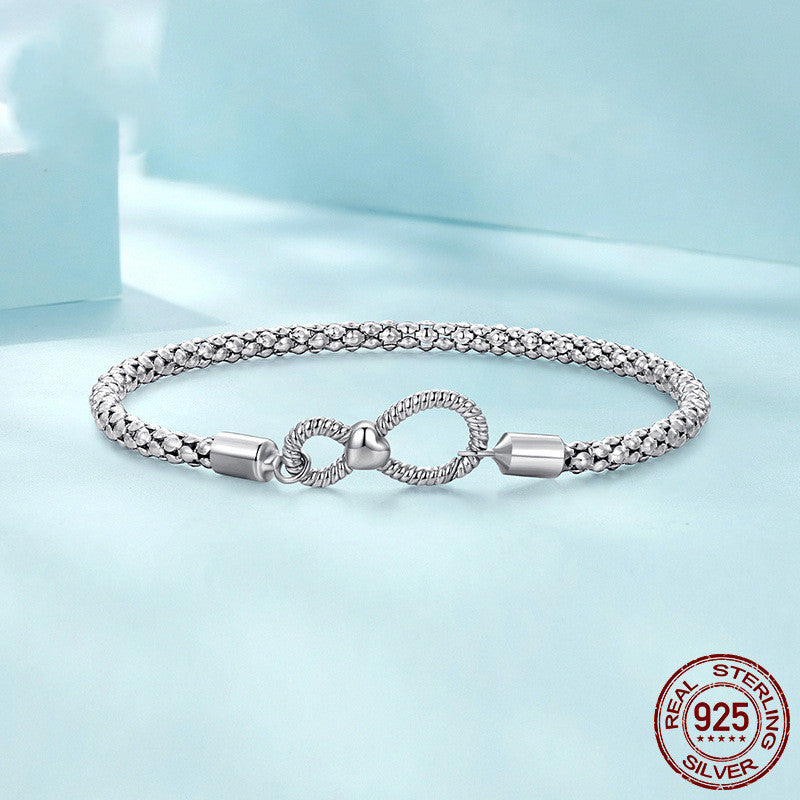 S925 STERLING SILE Minimalista de joya de joyas para mujeres de bucle infinito