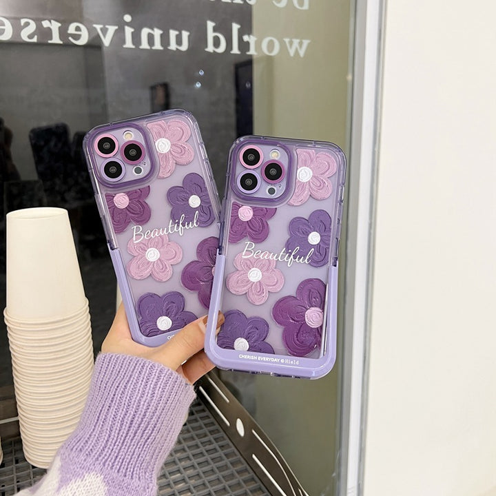 Cute Oil Painting Flower Invisible Bracket Phone Case