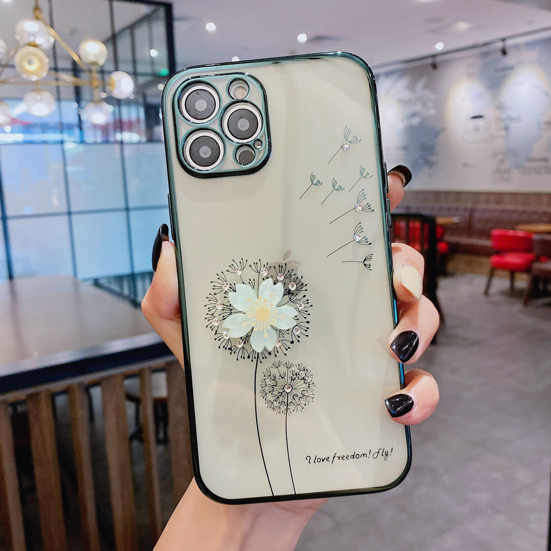 Luxe 3d schattige bloemenspin -houder telefoonhoes