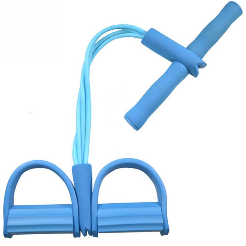 Natural Latex Fuß Pedal Elastic Pull Seil mit Griff Fitnessausrüstung Bodybuilding Expander
