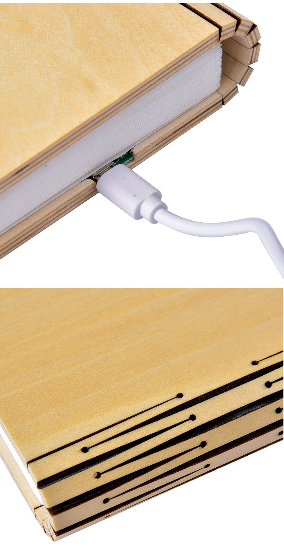 LED Night Light -kirjan valon USB -portti ladattava puinen magneettilamppu