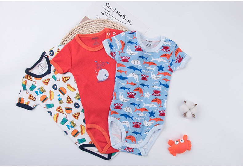 Bomull baby kort ermet bodysuit