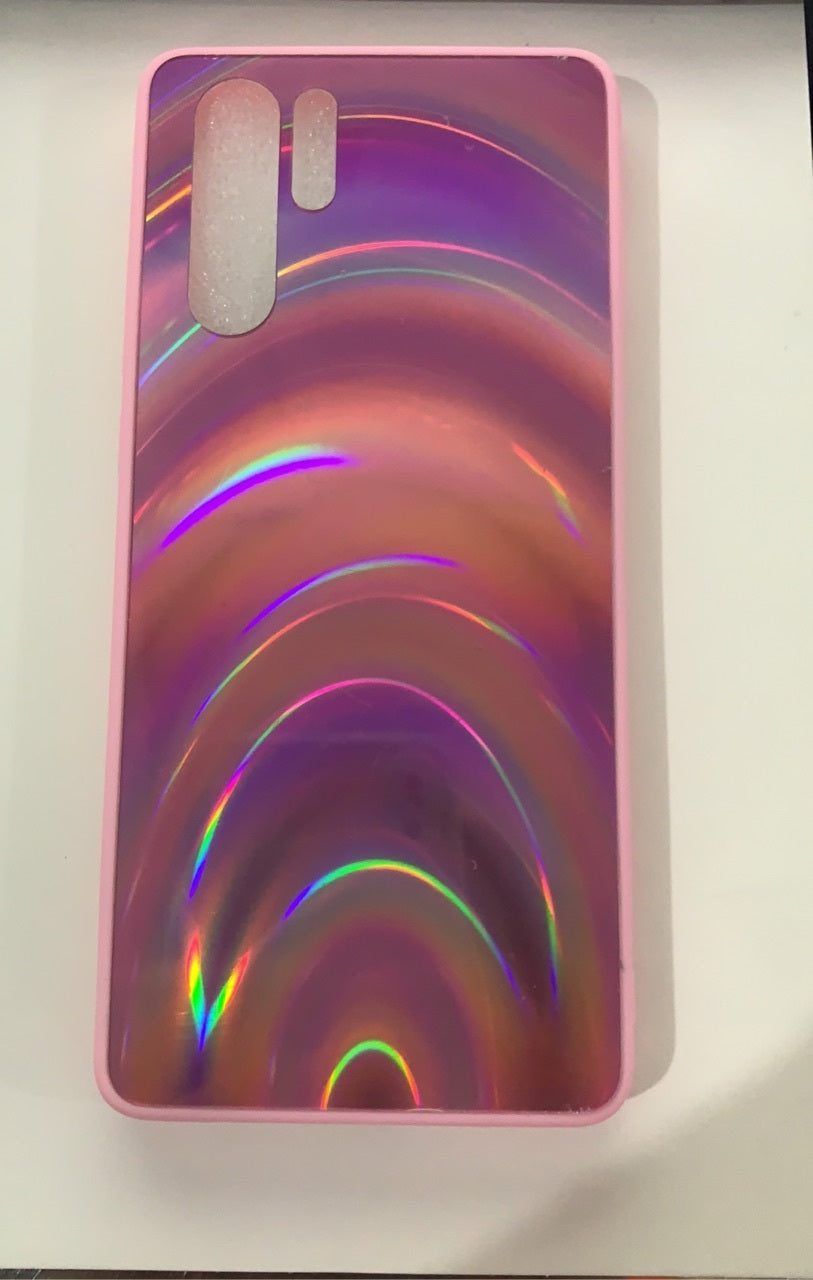 Case de couverture arrière de glitter arc-en-ciel 3D