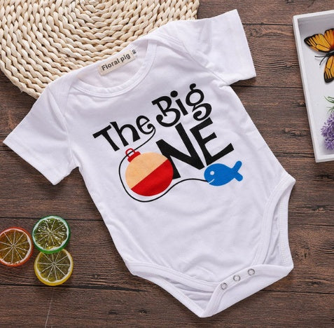 Neugeborene Baby Kleidung Lustig 1. Geburtstag Daddy Brief weiß Kurzarm Babykörper