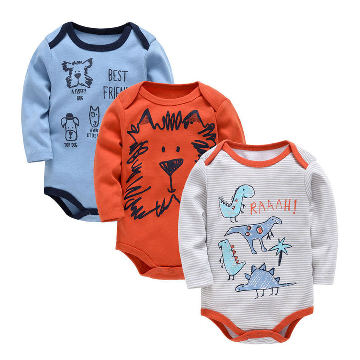 Långärmad babykläder tecknad nyfödda kläder