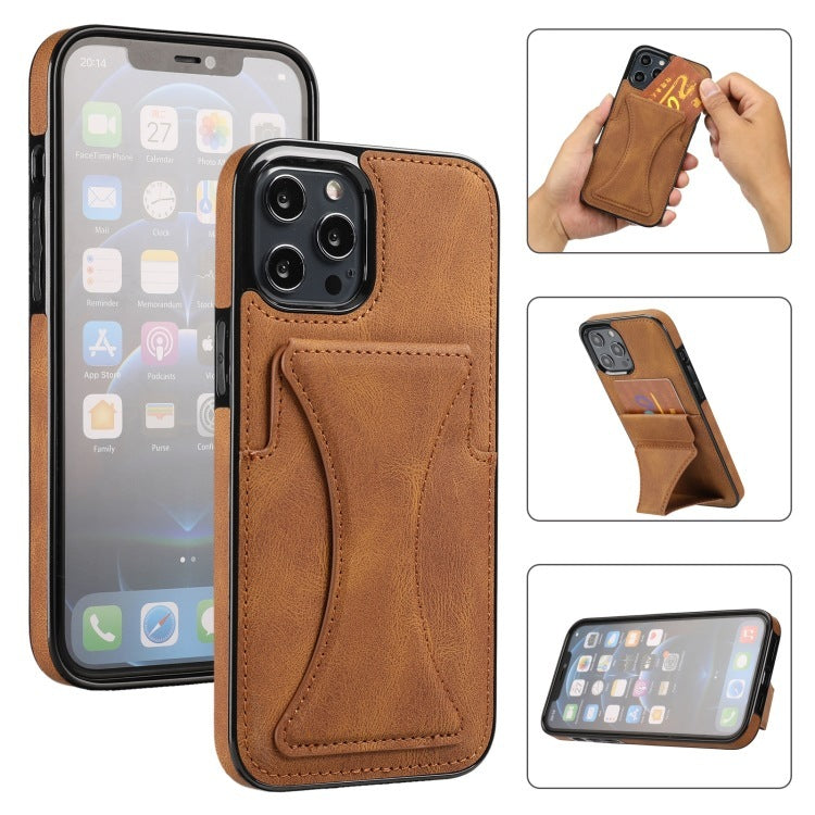 Leather Case With Card Holder - Wallet Kickstand