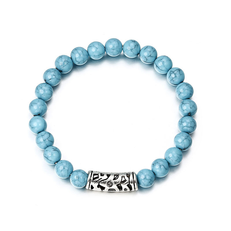 Klassische Acrylblau -Perlen -Armbänder für Männer Frauen