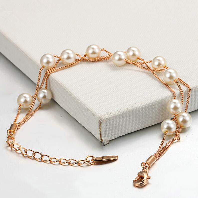 La fiesta de oro del collar de la pulsera de perlas para mujeres, fiesta de regalo