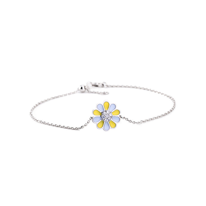 Bracelet de fleur de soleil Femmes 925 Bracelet de petite amie en argent