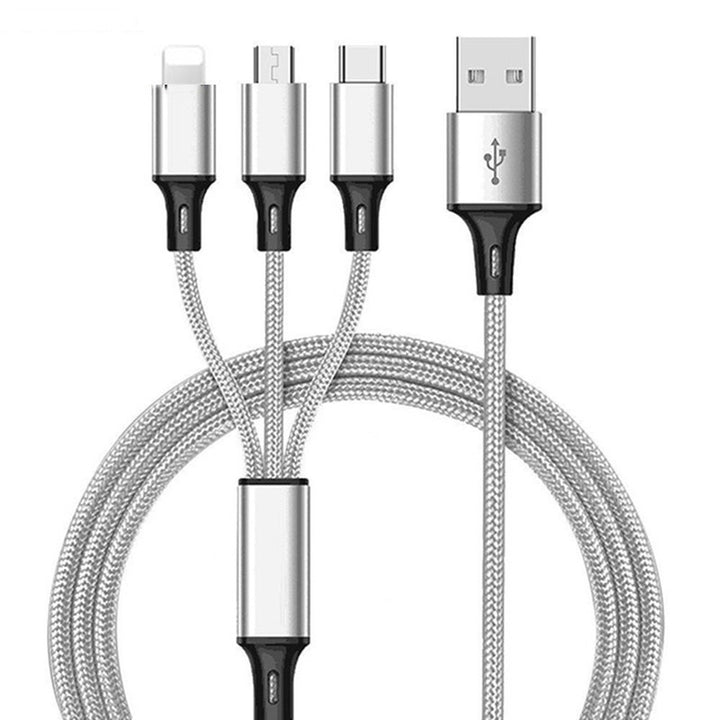 3 в 1 USB -кабель для 'iPhone XS Max XR X 8 7 зарядка зарядного зарядного устройства Micro USB -кабель для Android USB Typec Cables