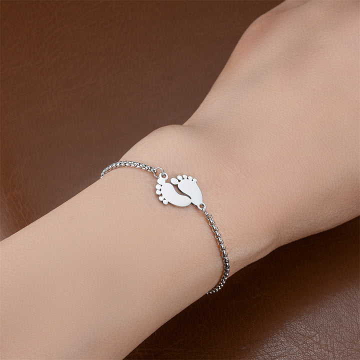 Fashion Pearl Chain Footprints Bracelet Tail Chain