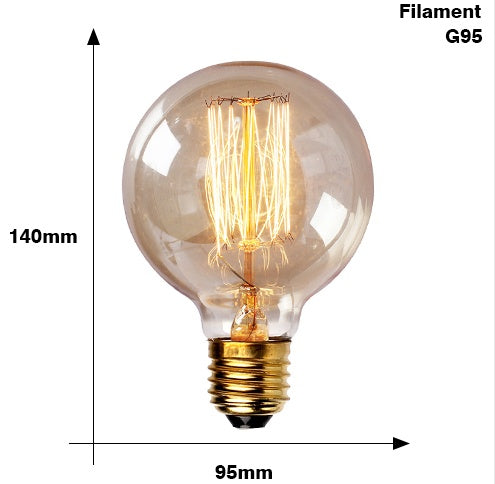 Bulbe Edison E27 220V 40W ST64 A19 T45 G80 G95 G125 Filament à incandescence Éclairage rétro Edison ampoule