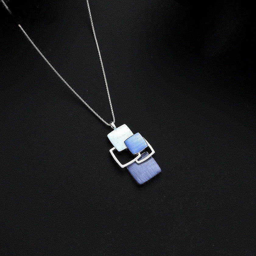 Blue Irregular Hollow-out Pendant Handmade Oil Dripping Creative