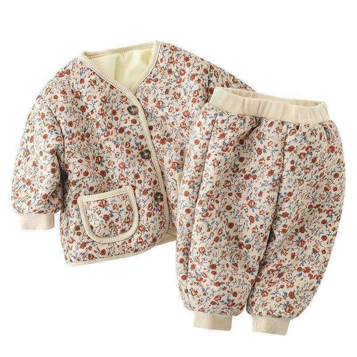 Fleece Thickened Winter Children's Baby Clothes Set