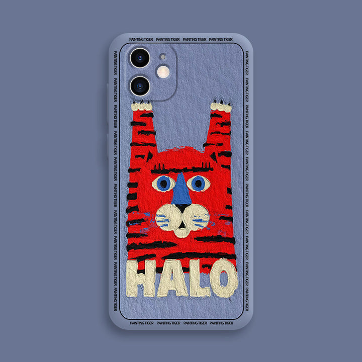 Płynny silikonowy osobowość kreatywna para Hello Tiger Phone Phone