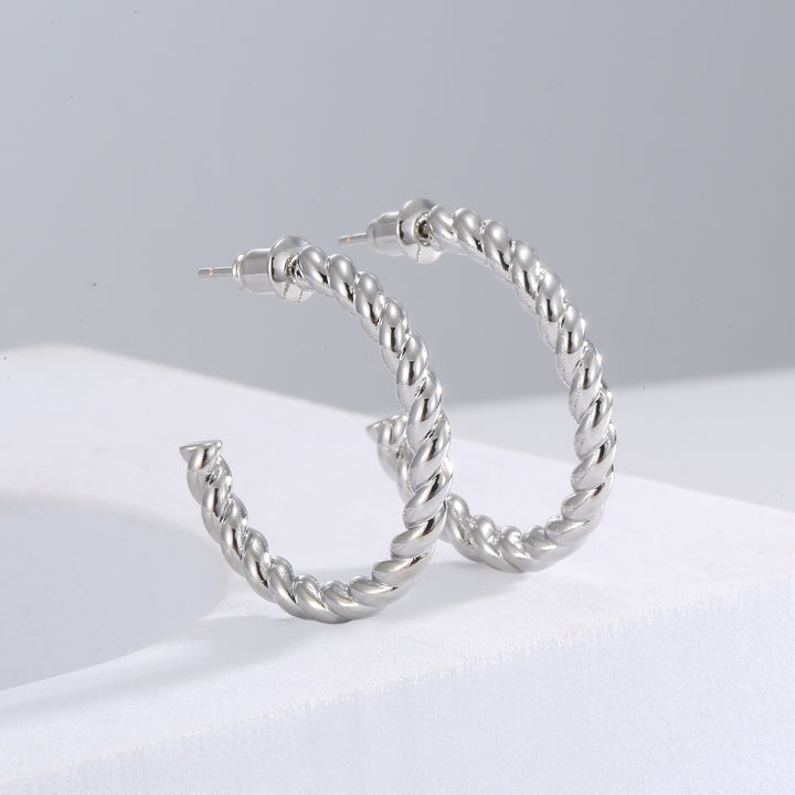 Thread Twist C- Shaped Earrings Cross-border Product Internet Celebrity Wind Ear Simple Personality Earring Ornament