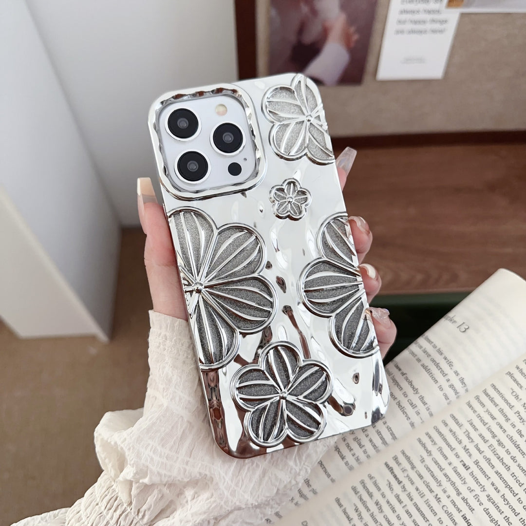 Electroplating Pleated Flower I Phone Case