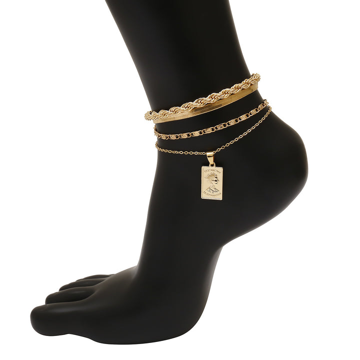 Ornament Snake Bones Chain Hip Hop Punk Anklet Suit