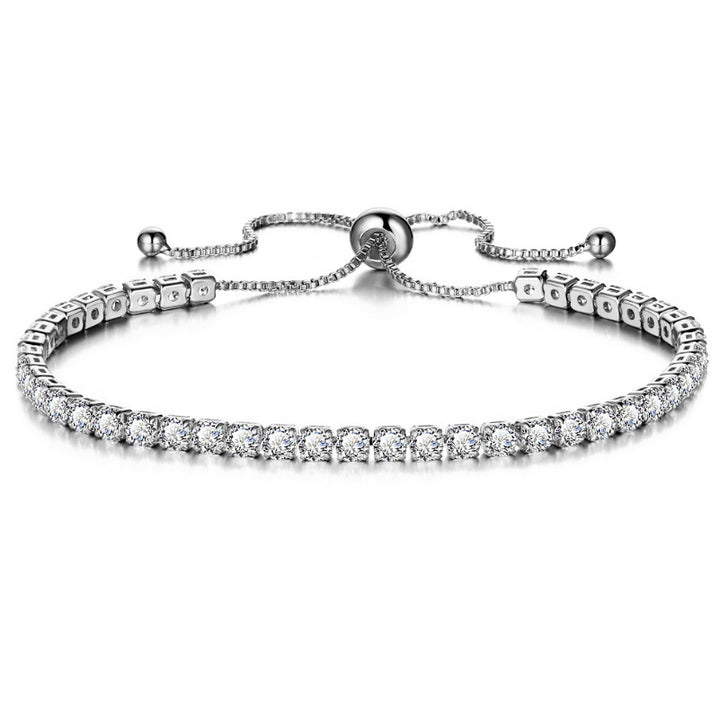 Bijoux exclusifs transfrontaliers européens et américains Bracelet de push-pull en cristal en cristal en or bijoux à une seule rangée diamant complet en gros