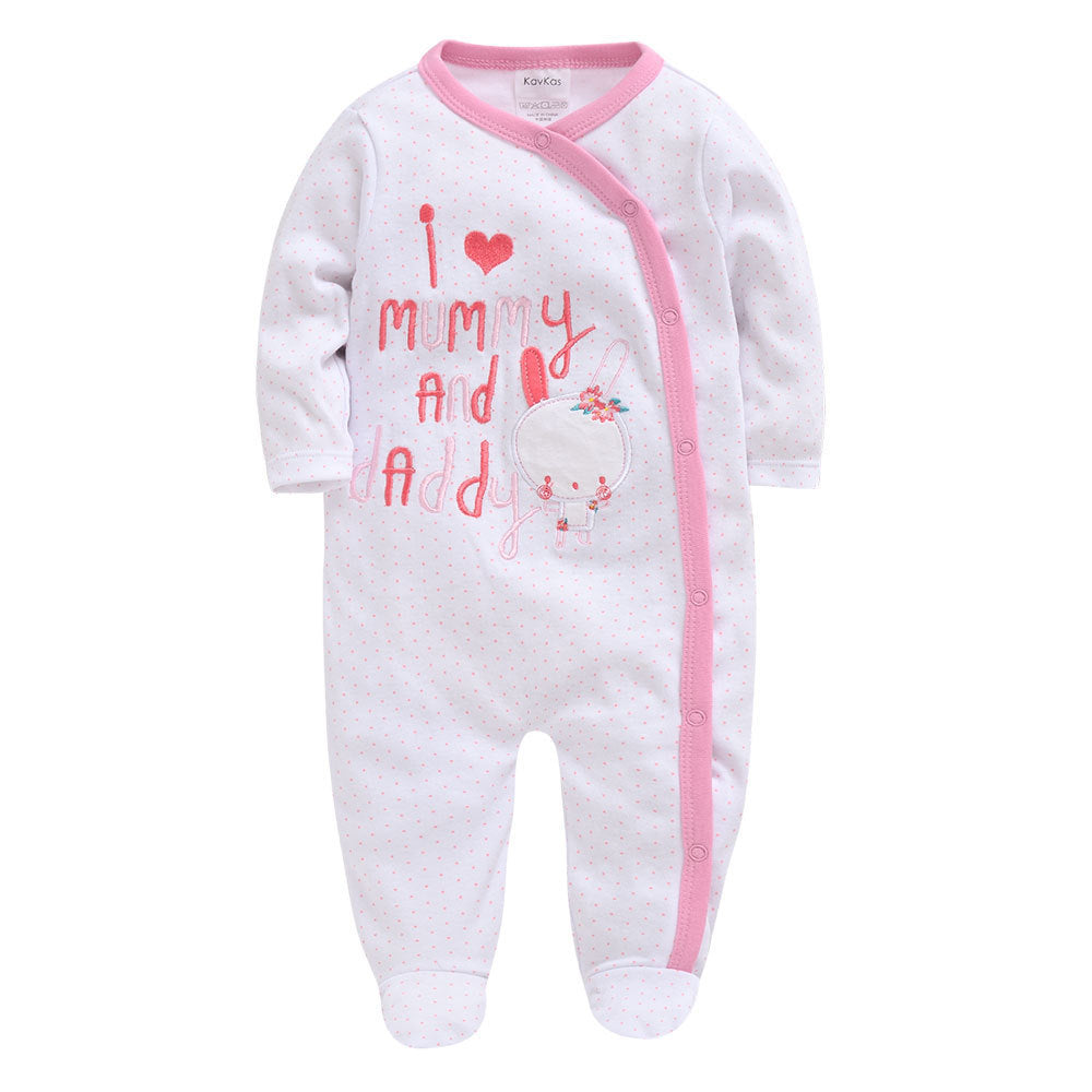 Baby langermet bomulls romper