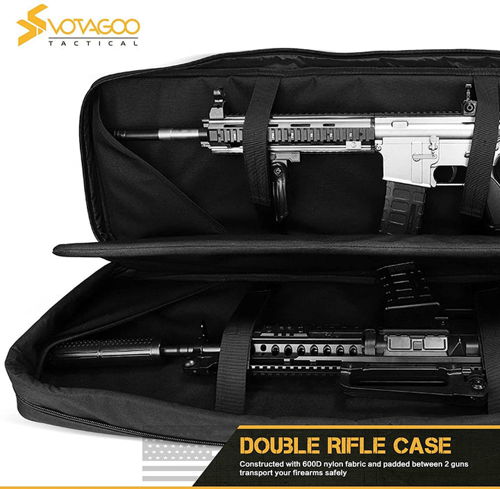 Votagoo Double Rifle Case Gun Bag, veilig lange vatvuurwapentransportkussens sloten, soft tactical Range Bag Ackpack voor alle weersomstandigheden voor shotgun ruime zware zware