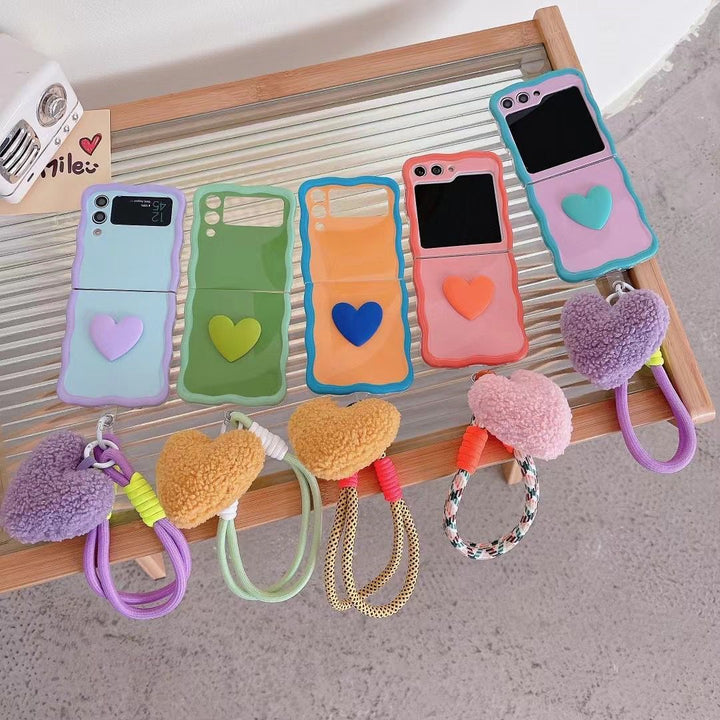 Small Heart Mobile Phone Shell Cuteh Lanyard Case