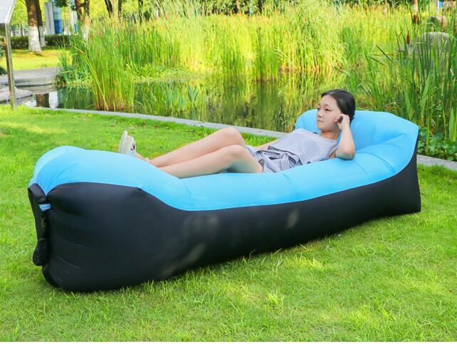 Outdoor -Luftsofa schnell aufblasbarer Laybag Hangout Lounger Strandluftbett Klappschlafsbag faules Sofa fauler Luftsofa